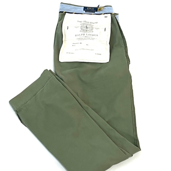 Polo Ralph Lauren Bedford Stretch Straight Fit Chino Pant | Green | Size 33X32 - Picture 8 of 14
